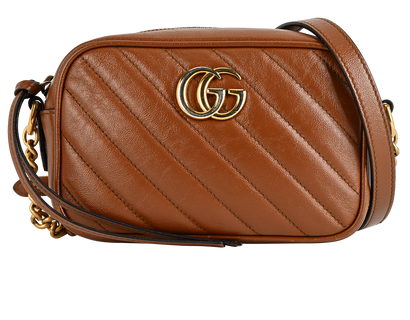 Small GG Marmont, &pound;795, Handbags, Brown, Leather, Front view